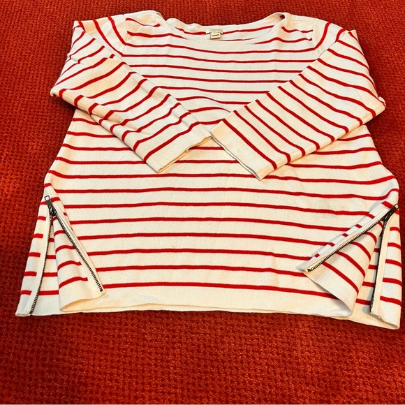 ♥️2xHost pick♥️ J Crew red and white striped sweater - Picture 5 of 9